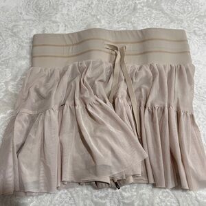 Sporty Beige Ruffled Skirt